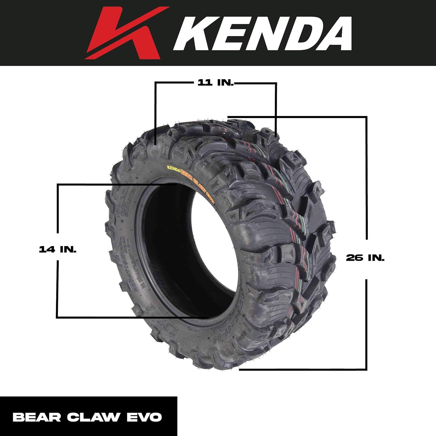 imageKenda Bear Claw EVO 26x1114 ATV UTV All Terrain Mud Tires with Bottle Opener Keychain