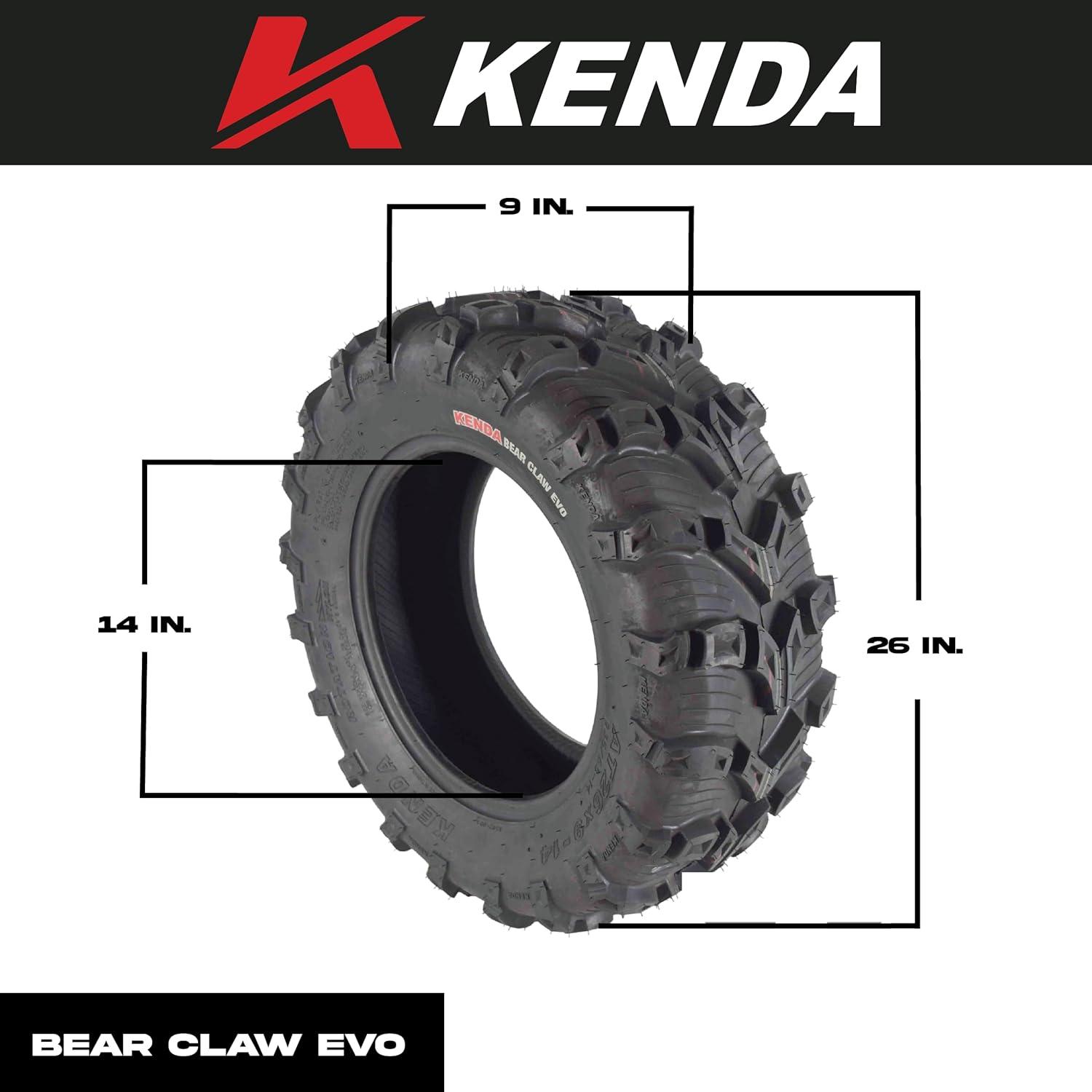 imageKenda Bear Claw EVO 26x914 ATV UTV All Terrain Mud Tires with Bottle Opener Keychain