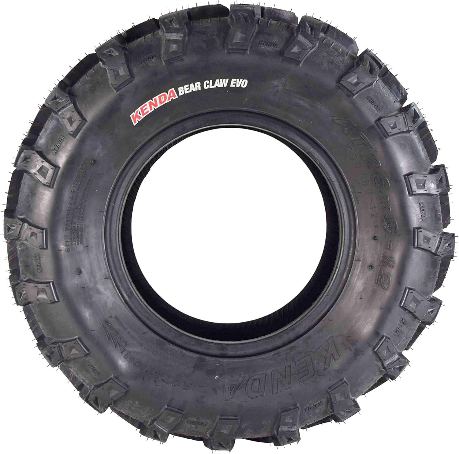 imageKenda Bear Claw EVO ATV UTV All Terrain Mud Bearclaw Tires with Bottle Opener Keychain 26x912 Front