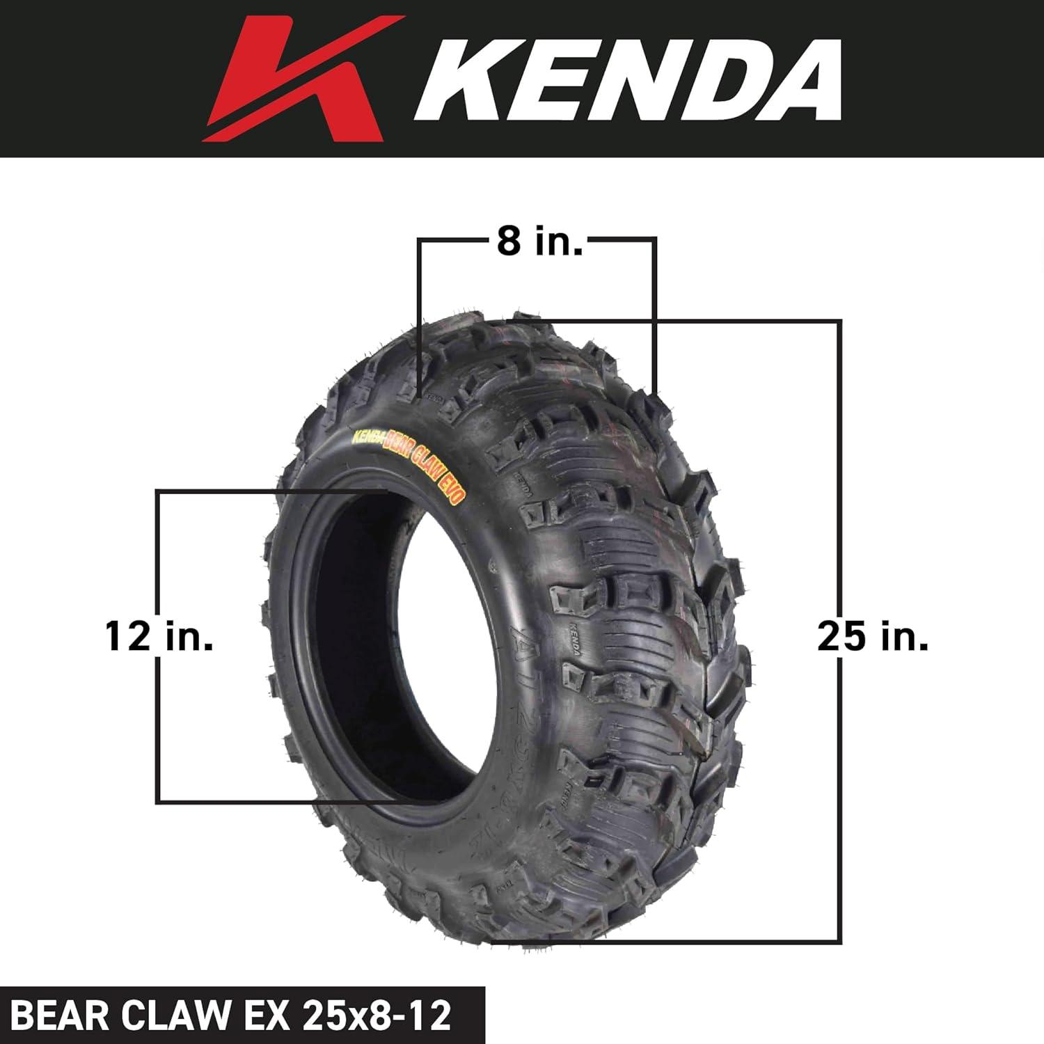 imageKenda Bearclaw EVO K59225x812 Front Tire for All Terrain ATV UTV and Side by Side SxS Vehicles  6Ply  Bear Claw EVO 25x8x12 with Kenda Keychain25x812