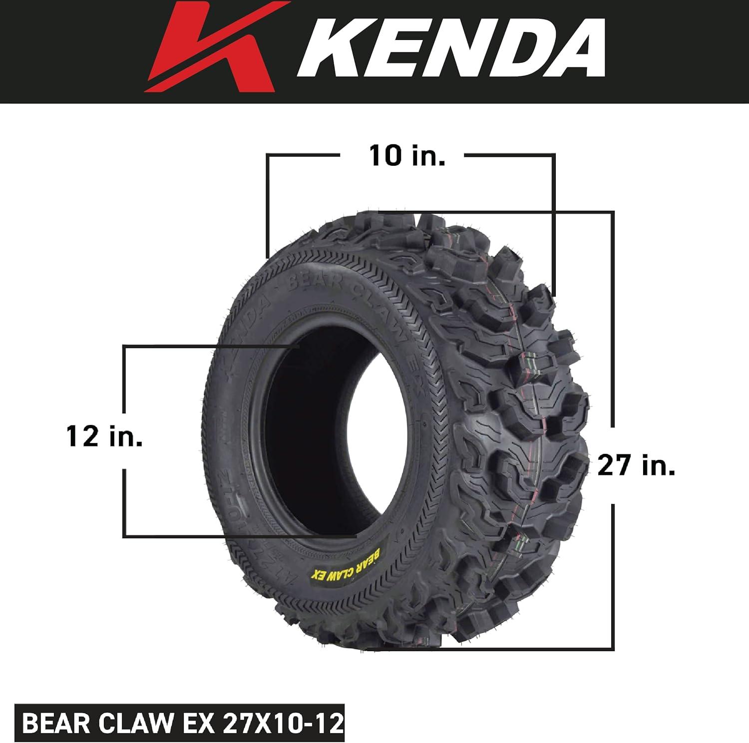 imageKenda Bearclaw EX K573  25x812 Front ampamp 25x1110 Rear Tires for All Terrain ATV UTV and Side by Side SxS Vehicles  6Ply  Bear Claw EX 25x8x12 25x11x10 4Pack