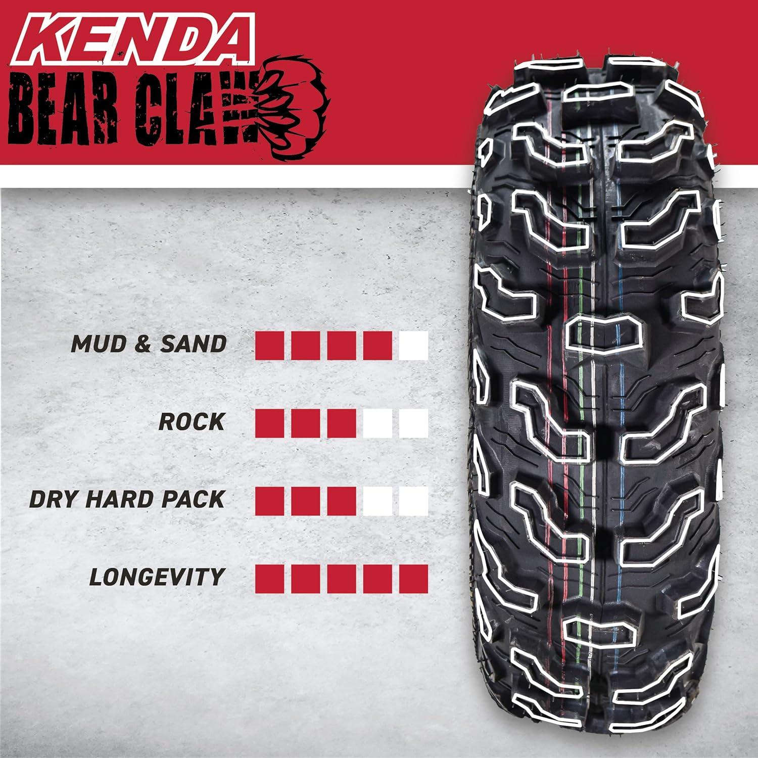 imageKenda Bearclaw EX K573  25x812 Front ampamp 25x1110 Rear Tires for All Terrain ATV UTV and Side by Side SxS Vehicles  6Ply  Bear Claw EX 25x8x12 25x11x10 4Pack