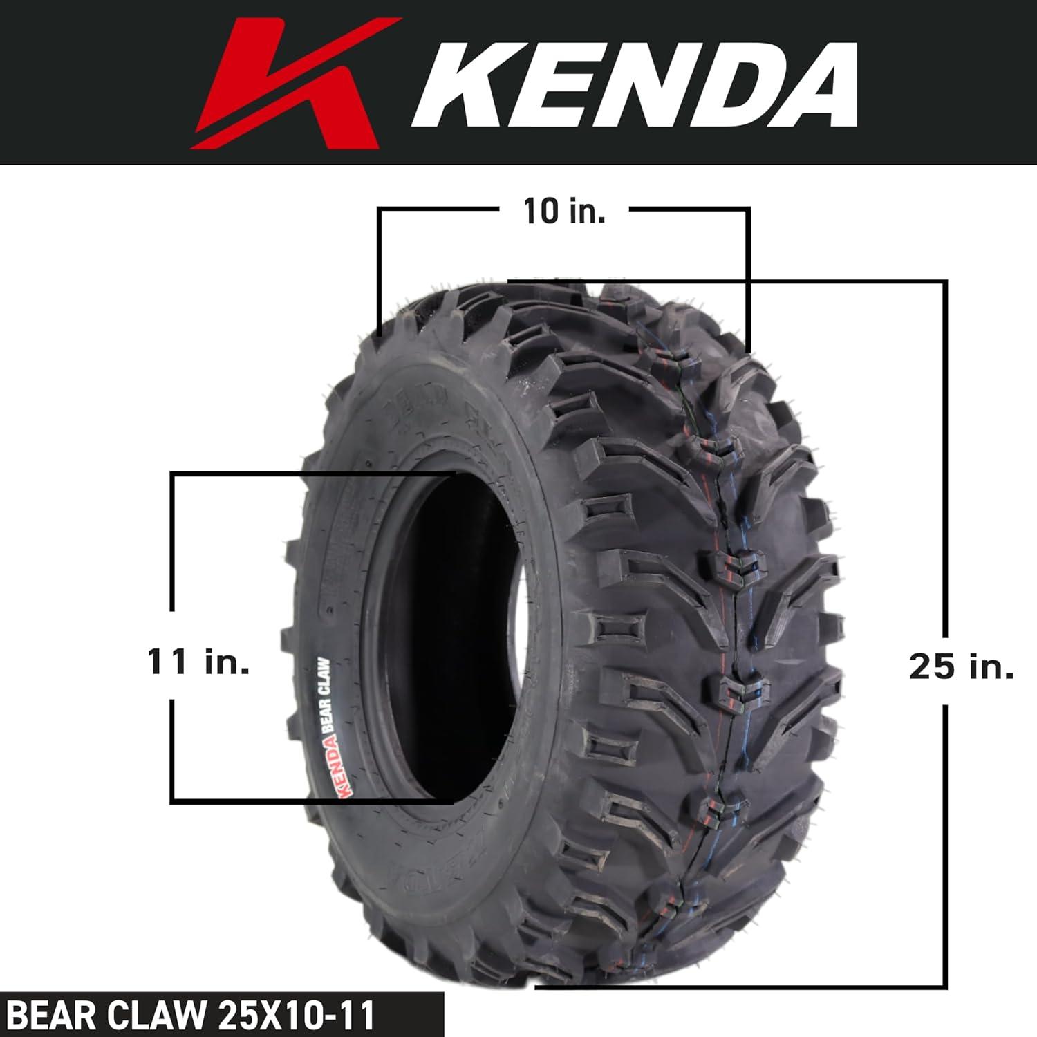imageKenda Bearclaw K29925x811 Front Tire for All Terrain ATV UTV and Side by Side SxS Vehicles  6Ply  Bear Claw 25x8x11 with Kenda Keychain25x811  25x1011