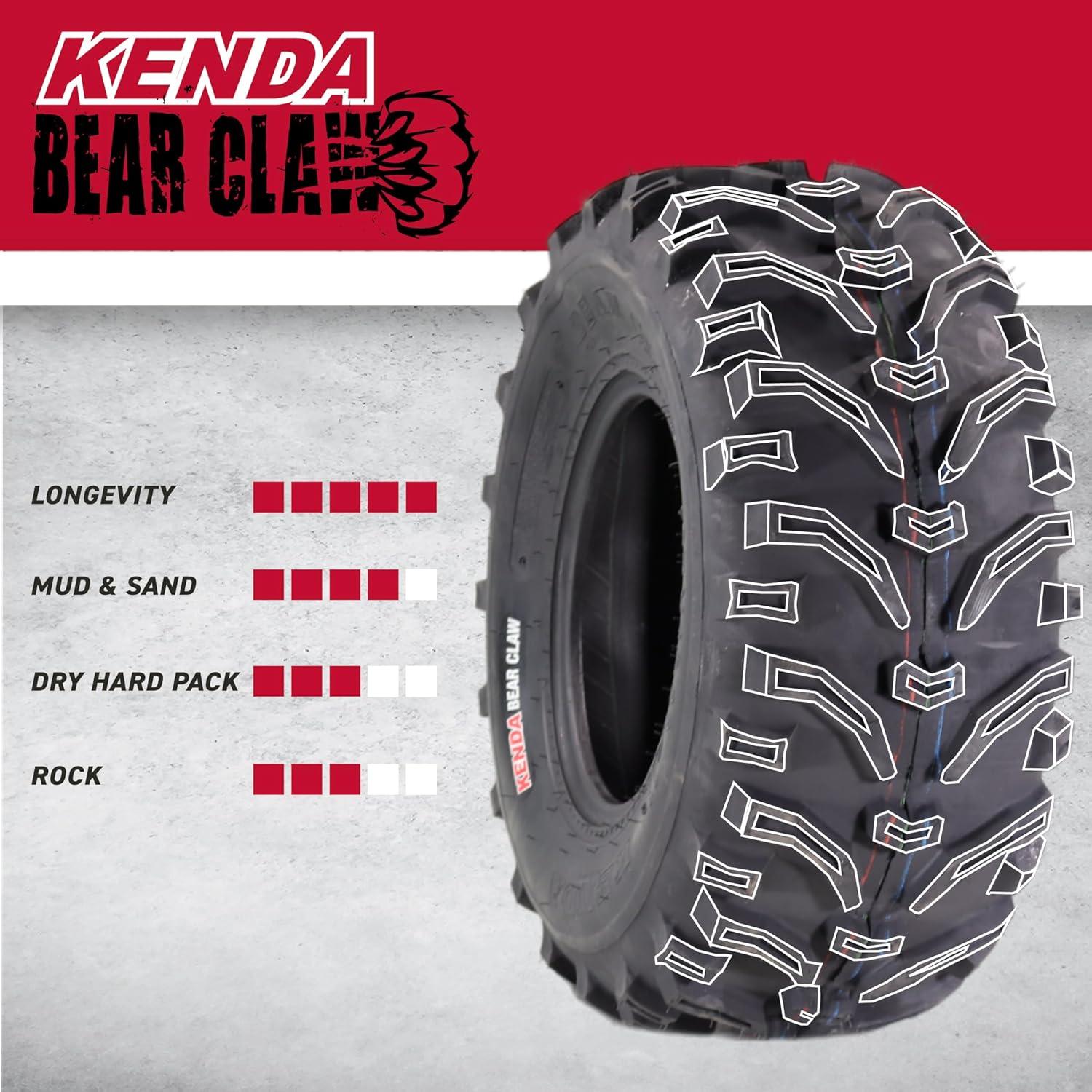 imageKenda Bearclaw K29925x811 Front Tire for All Terrain ATV UTV and Side by Side SxS Vehicles  6Ply  Bear Claw 25x8x11 with Kenda Keychain25x811  25x1011