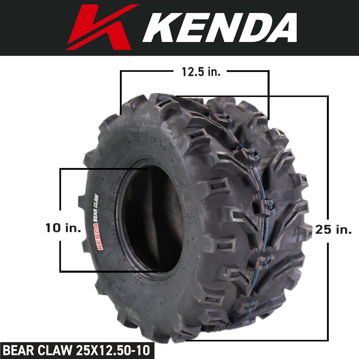 imageKenda Bearclaw K29925x811 Front Tire for All Terrain ATV UTV and Side by Side SxS Vehicles  6Ply  Bear Claw 25x8x11 with Kenda Keychain25x812  25x12510