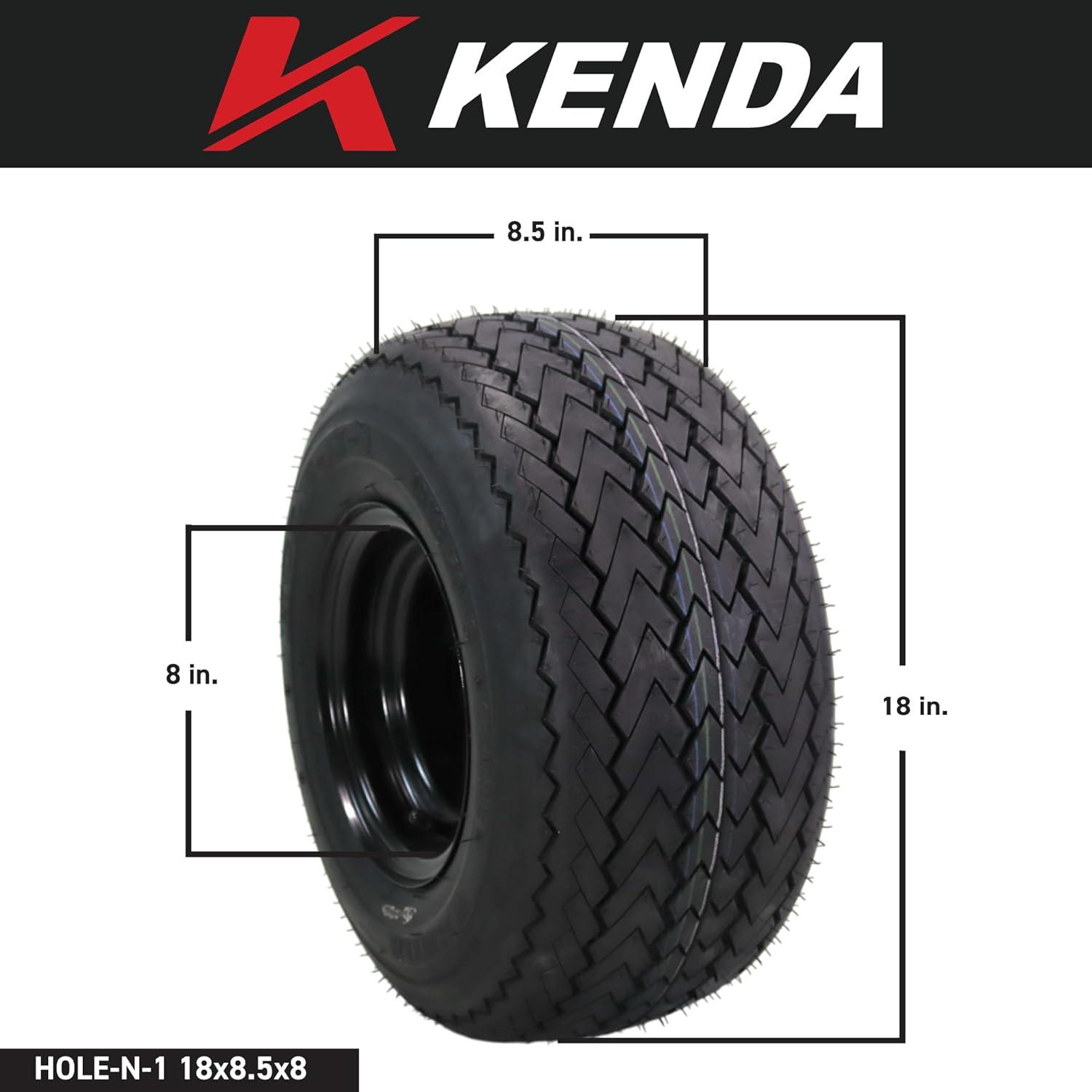 imageKenda HoleN1 K389 18x858 Golf Cart Tire with 4Ply Rating ampamp PreAssembled SemiGloss Black Wheel with Keychain  Hole in one 188584Pack18x858 Black