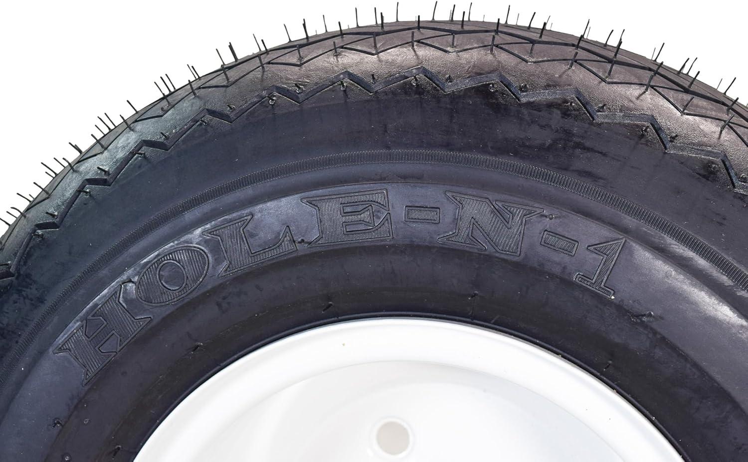 imageKenda HoleN1 K389 18x858 Golf Cart Tire with 4Ply Rating ampamp PreAssembled SemiGloss Black Wheel with Keychain  Hole in one 188584Pack18x858 White 4 Pack