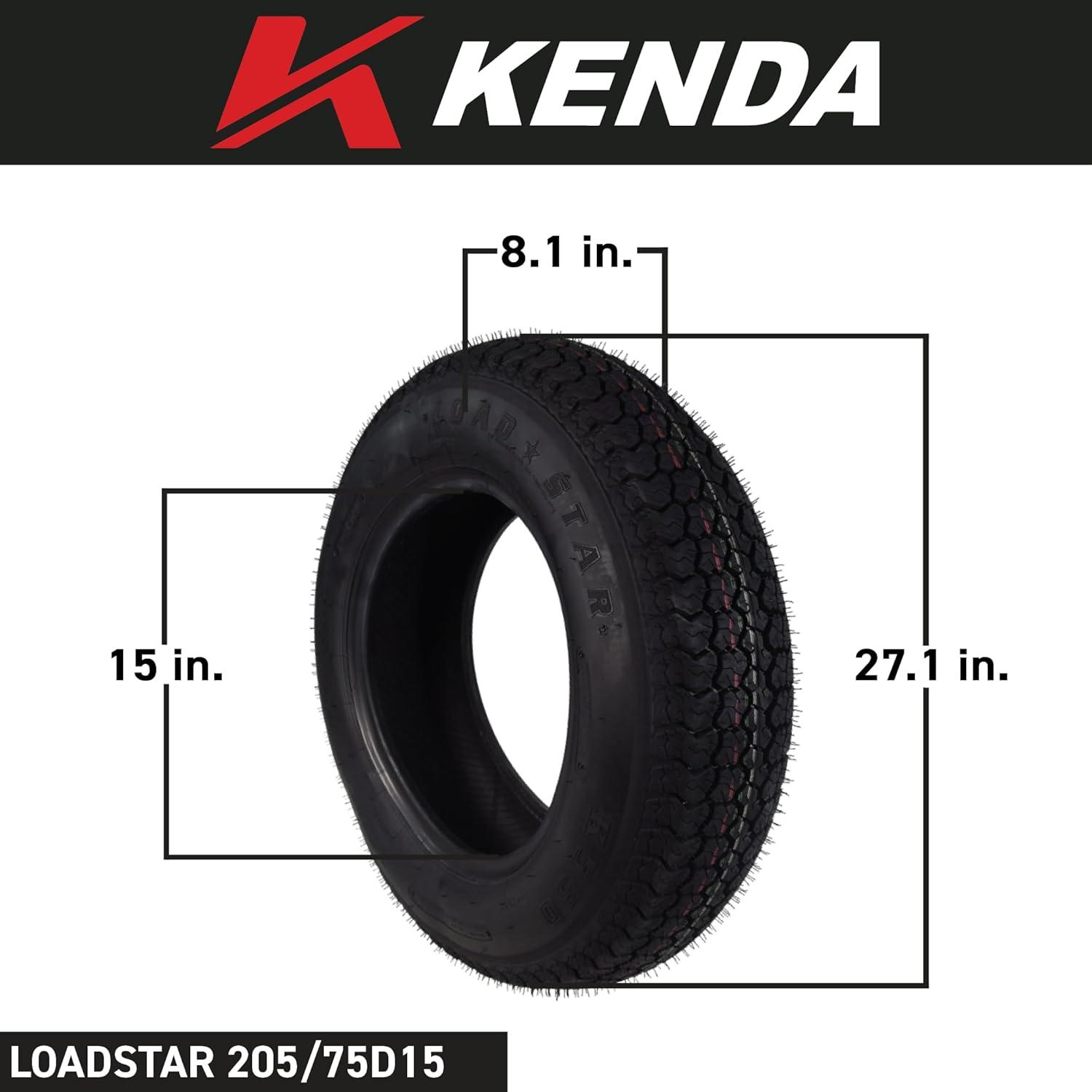 imageKenda K550 ST17580D13 Loadstar Trailer Tire BiasPly Tire for Superior Towing Performance with Enhanced Stability for Utility Trailers Cargo Trailers and Boats with Kenda Keychain 4 PackST20575D15 4 Pack
