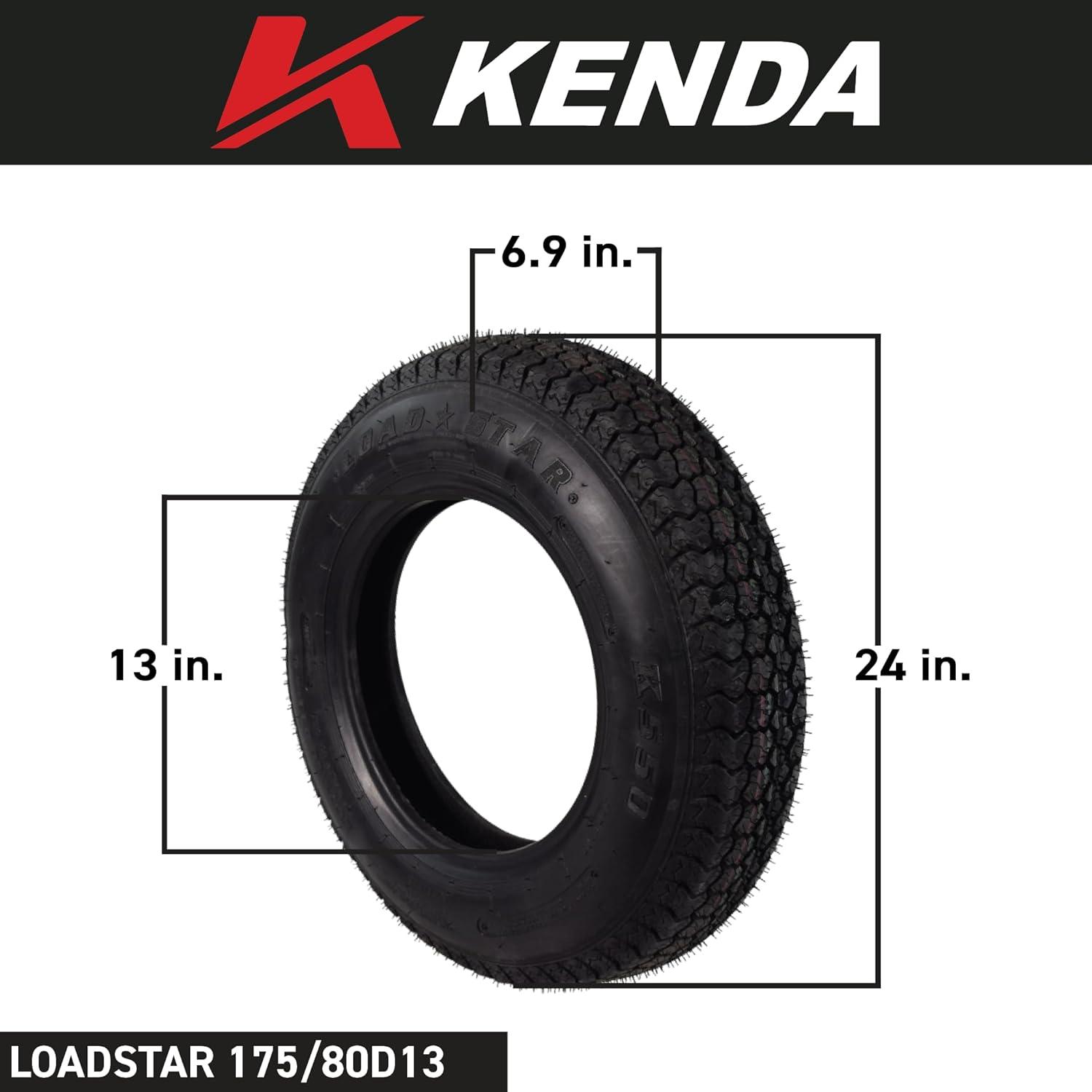 imageKenda K550 ST17580D13 Loadstar Trailer Tire BiasPly Tire for Superior Towing Performance with Enhanced Stability for Utility Trailers Cargo Trailers and Boats with Kenda Keychain 4 PackST17580D13 2 Pack