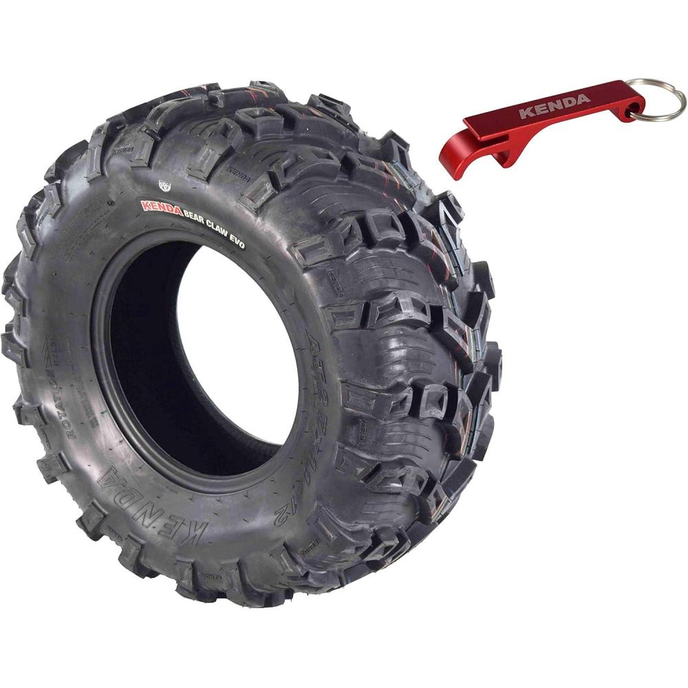 imageKenda Bear Claw EVO ATV UTV All Terrain Mud Bearclaw Tires with Bottle Opener Keychain 27x1112 Rear