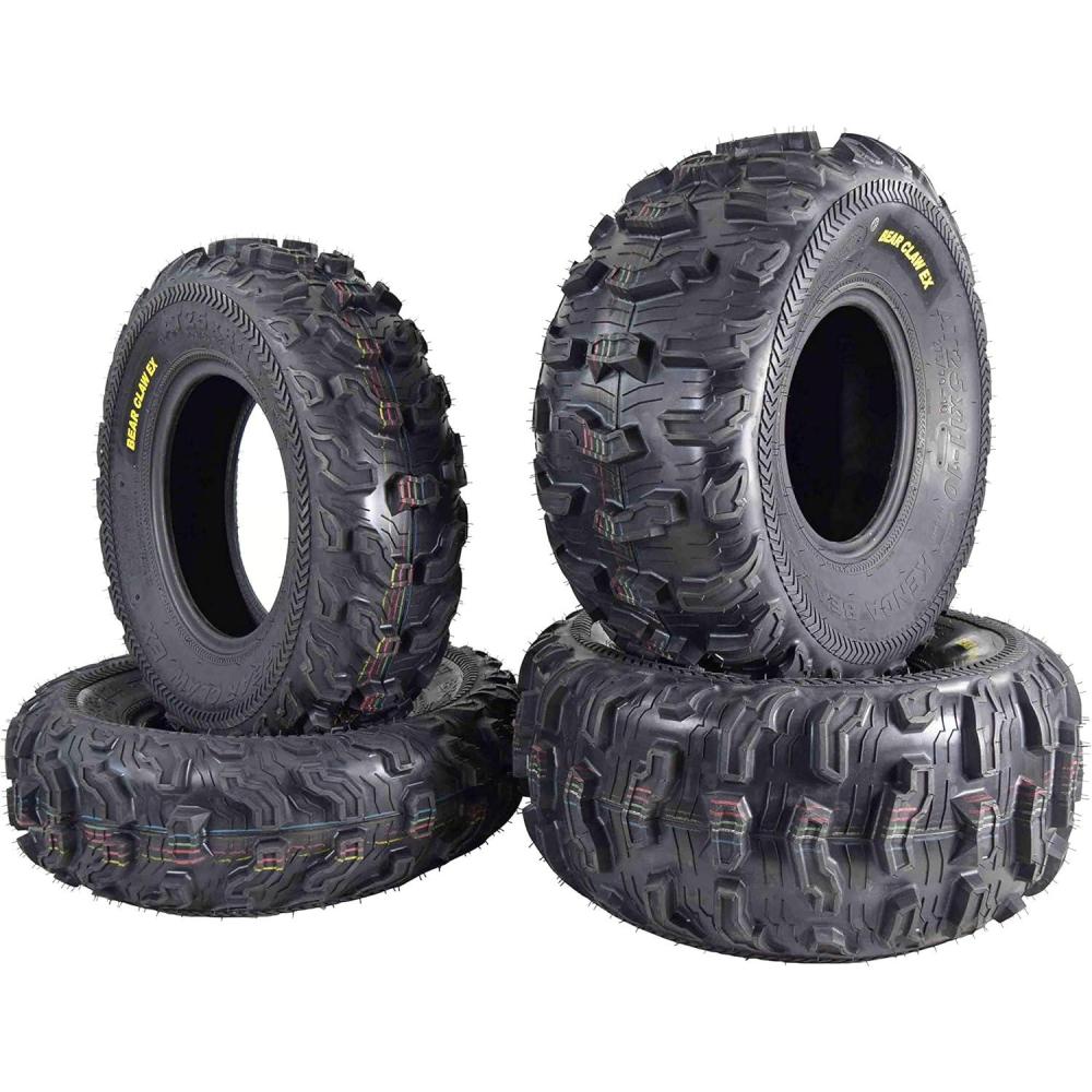 imageKenda Bearclaw EX K573  25x812 Front ampamp 25x1110 Rear Tires for All Terrain ATV UTV and Side by Side SxS Vehicles  6Ply  Bear Claw EX 25x8x12 25x11x10 4Pack