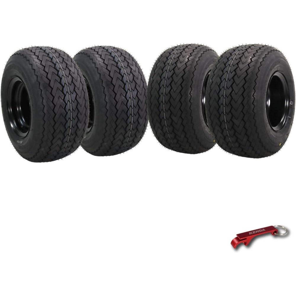 imageKenda HoleN1 K389 18x858 Golf Cart Tire with 4Ply Rating ampamp PreAssembled SemiGloss Black Wheel with Keychain  Hole in one 188584Pack18x858 Black 4 Pack