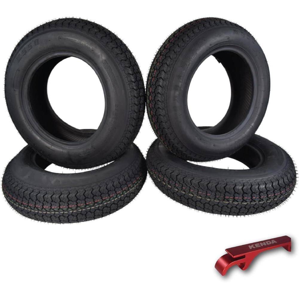 imageKenda K550 ST17580D13 Loadstar Trailer Tire BiasPly Tire for Superior Towing Performance with Enhanced Stability for Utility Trailers Cargo Trailers and Boats with Kenda Keychain 4 PackST20575D15 4 Pack