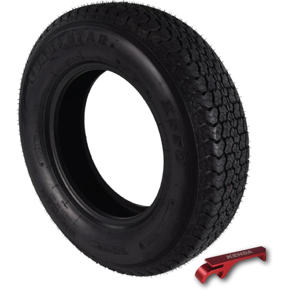 imageKenda K550 ST17580D13 Loadstar Trailer Tire BiasPly Tire for Superior Towing Performance with Enhanced Stability for Utility Trailers Cargo Trailers and Boats with Kenda Keychain 4 PackST20575D14 Single