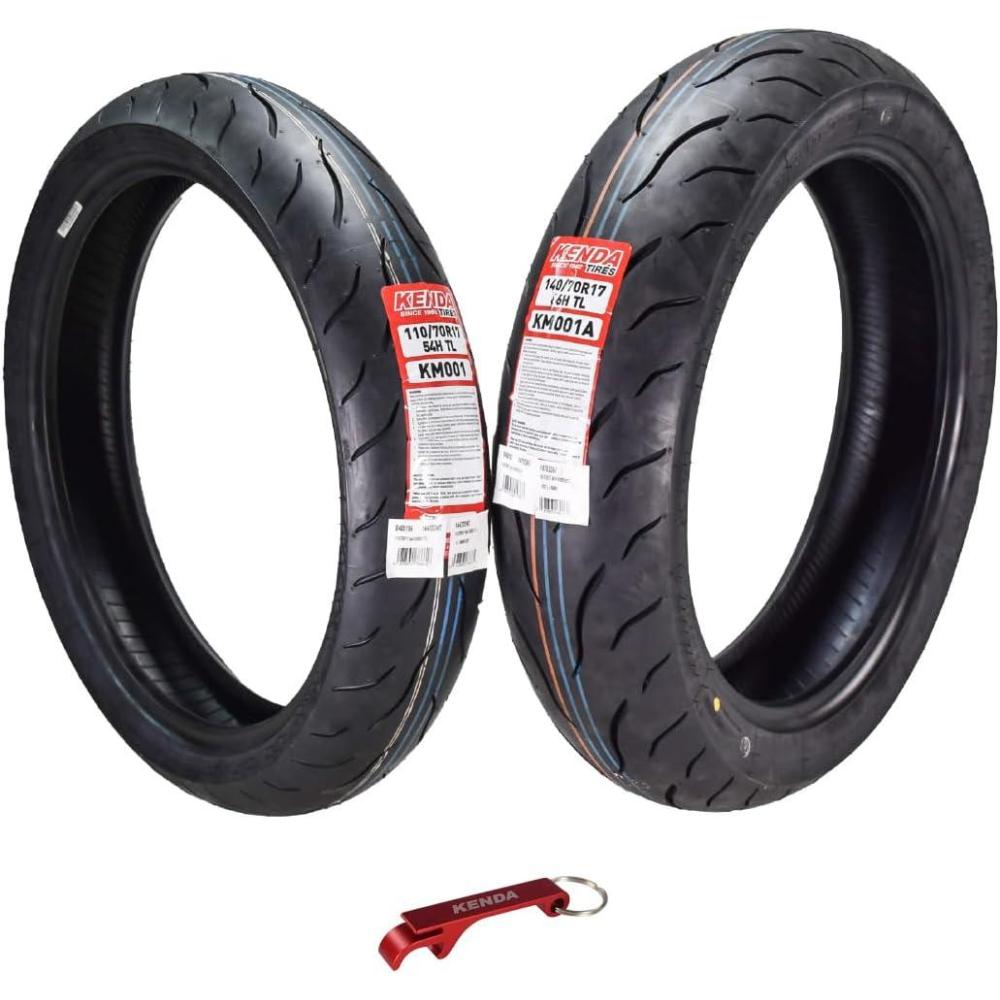 imageKenda KM1 KM001 12070ZR17 Front 58W ampamp 18055ZR17 Rear 73W Tires for Sport Touring Motorcycles Radial with HighSpeed Stability ampamp Excellent Wet Grip wKeychain 1207017 1805517 2Pack1107017 F 1407017 R