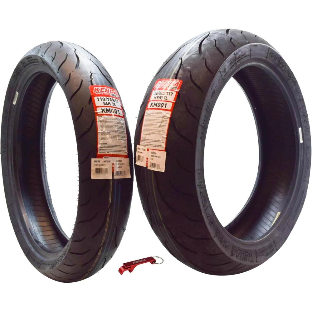 imageKenda KM1 KM001 12070ZR17 Front 58W ampamp 18055ZR17 Rear 73W Tires for Sport Touring Motorcycles Radial with HighSpeed Stability ampamp Excellent Wet Grip wKeychain 1207017 1805517 2Pack1207017 F 1407017 R