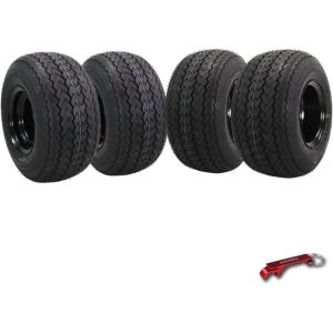imageKenda HoleN1 K389 18x858 Golf Cart Tire with 4Ply Rating ampamp PreAssembled SemiGloss Black Wheel with Keychain  Hole in one 188584Pack18x858 Black 4 Pack