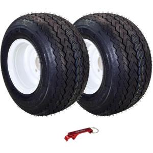 imageKenda HoleN1 K389 18x858 Golf Cart Tire with 4Ply Rating ampamp PreAssembled SemiGloss Black Wheel with Keychain  Hole in one 188584Pack18x858 White 2 Pack