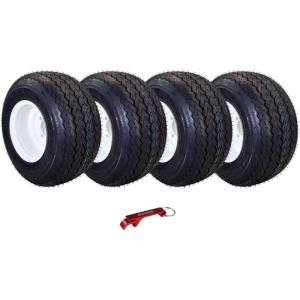 imageKenda HoleN1 K389 18x858 Golf Cart Tire with 4Ply Rating ampamp PreAssembled SemiGloss Black Wheel with Keychain  Hole in one 188584Pack18x858 White 4 Pack