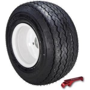 imageKenda HoleN1 K389 18x858 Golf Cart Tire with 4Ply Rating ampamp PreAssembled SemiGloss Black Wheel with Keychain  Hole in one 188584Pack18x858 White