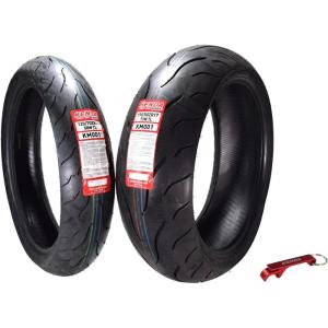 imageKenda KM1 KM001 12070ZR17 Front 58W ampamp 18055ZR17 Rear 73W Tires for Sport Touring Motorcycles Radial with HighSpeed Stability ampamp Excellent Wet Grip wKeychain 1207017 1805517 2Pack1207017 F 1905017 R