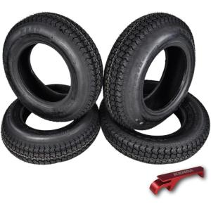 imageKenda K399 2056510 Loadstar Trailer Tire Bias 4 Ply Tire for Superior Towing Performance with Enhanced Stability for Utility Trailers Cargo Trailers and Boats with Kenda Keychain 2 PackST17580D13 4 Pack