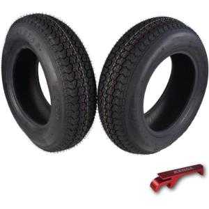 imageKenda K399 2056510 Loadstar Trailer Tire Bias 4 Ply Tire for Superior Towing Performance with Enhanced Stability for Utility Trailers Cargo Trailers and Boats with Kenda Keychain 2 PackST20575D15 2 Pack